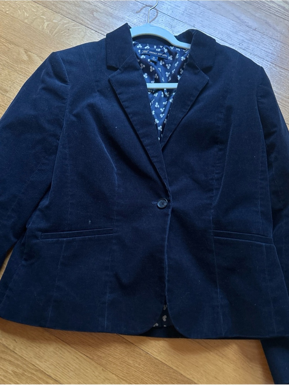 Brooks Brothers Navy Corduroy Single-Button Blazer
